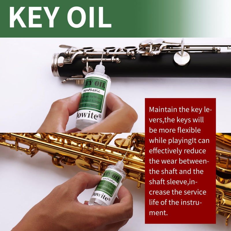 Dowite 30ml (1.02 fl. Oz) Premium Synthetic Key Oil for Woodwind Instruments provides perfect care for your woodwind instruments such as clarinets, flutes, saxophones, oboes, bassoons and more! - Image 3